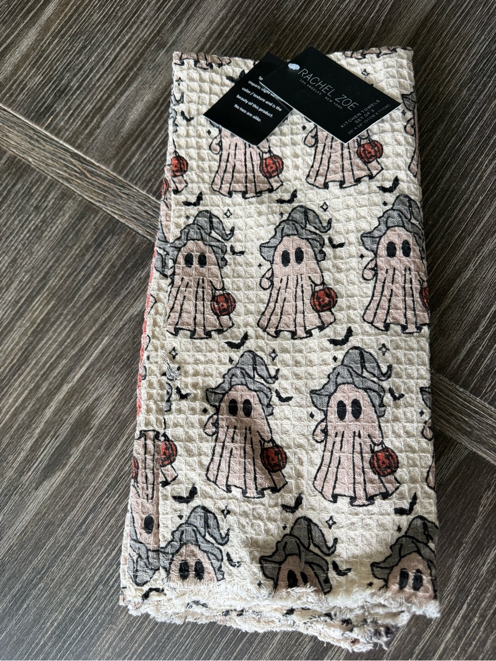 NWT Rachel Zoe Halloween Ghost Kitchen Towel set